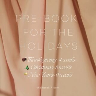 🎄 The holiday season is just around the corner! 🎄 If you want your skin to be holiday-ready, it’s time to start now! Pre-book your appointments to ensure you look and feel your best during the busiest time of the year. 🌟 Whether it’s a glowing skin treatment or a more corrective treatment, secure your spot today before they’re all filled up. 🗓✨
Booking link in the bio!
Feel free to DM if you have any questions!
#HolidayReady #GlowThisSeason #PreBookNow”